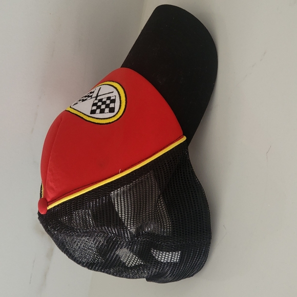 Amscan Checkered Flags Racing Cap - Red and Black - Picture 4 of 7